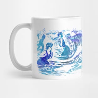 Fish In The Sea In Blue Mug